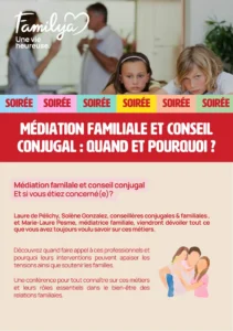 Flyer Familya conférence de présentation de la médiation familiale et du conseil conjugal