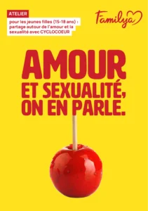 Flyer Familya atelier pour les adolescentes cyclocoeur