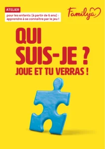 flyer familya présentant l'atelier de la découverte de soi par le jeu