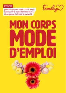Flyer Familya au sujet du cycle féminin chez les adolescentes
