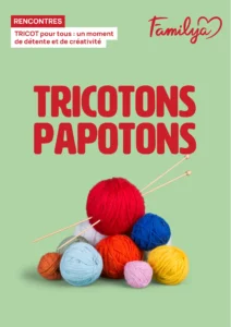 flyer présentant l'atelier tricot à Bordeaux