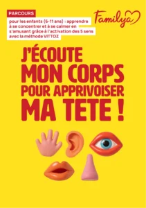 Flyer Familya parcours pour les enfants autour de la méthode vittoz