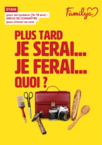 Flyer Familya stage pour les lycées pour connaître sa voie